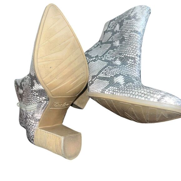 Carlos By Carlos Santana Snake Print Booties 7.5 LYDIA Boots Zipper Ankle - Picture 3 of 6
